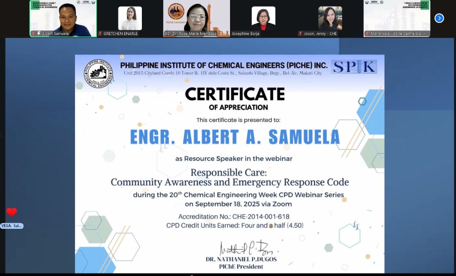 Responsible Care Awareness Webinar Gears up Philippines' Chemical Engineers for Safety and Sustainability