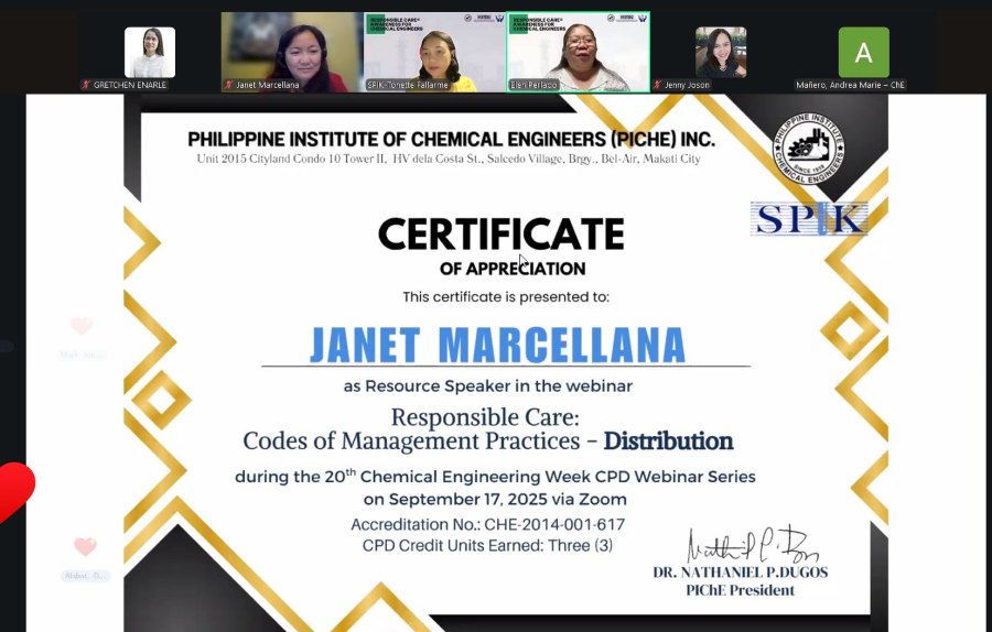 Responsible Care Awareness Webinar Gears up Philippines' Chemical Engineers for Safety and Sustainability