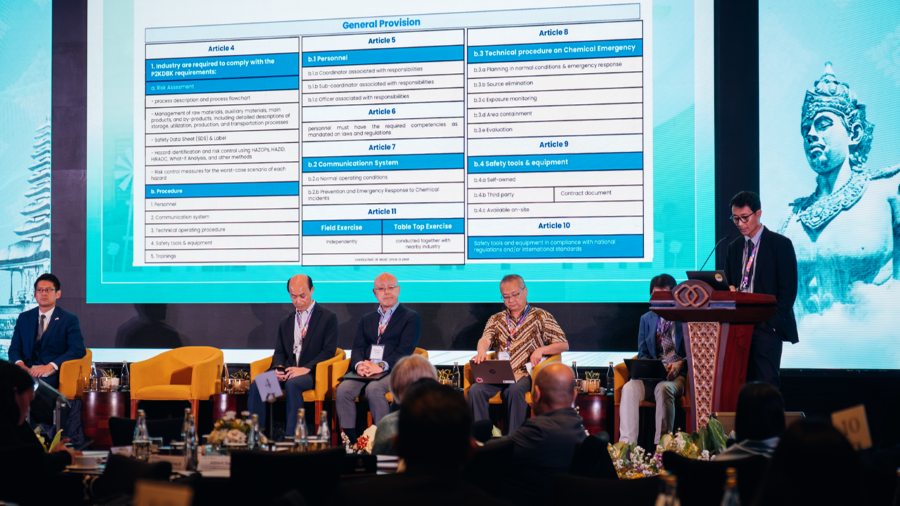 Mr. Tomoya Soma (Argopilot Corporation), Dr. Masayuki Tanabe (JGC Corporation), Dr. Yoshiyuki Yamashita (Tokyo University of Agriculture and Technology), Dr. Taufiek Bawazier (Ministry of Industry of Indonesia), Mr. Akihiro Yamaguchi (METI Japan)